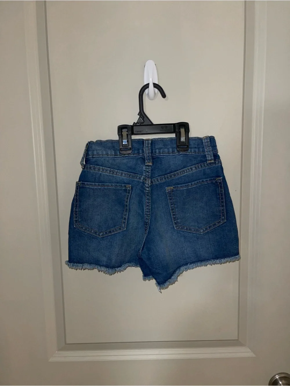Girls Old Navy Dark Blue Frayed Hem Denim Shorts